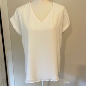 Women's White V-Neck Top